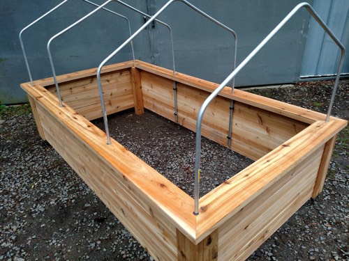 GB Raised Garden Bed System with optional hoop kit installed